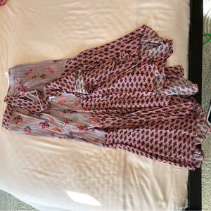 Asymmetrical Floral and Geometric Skirt